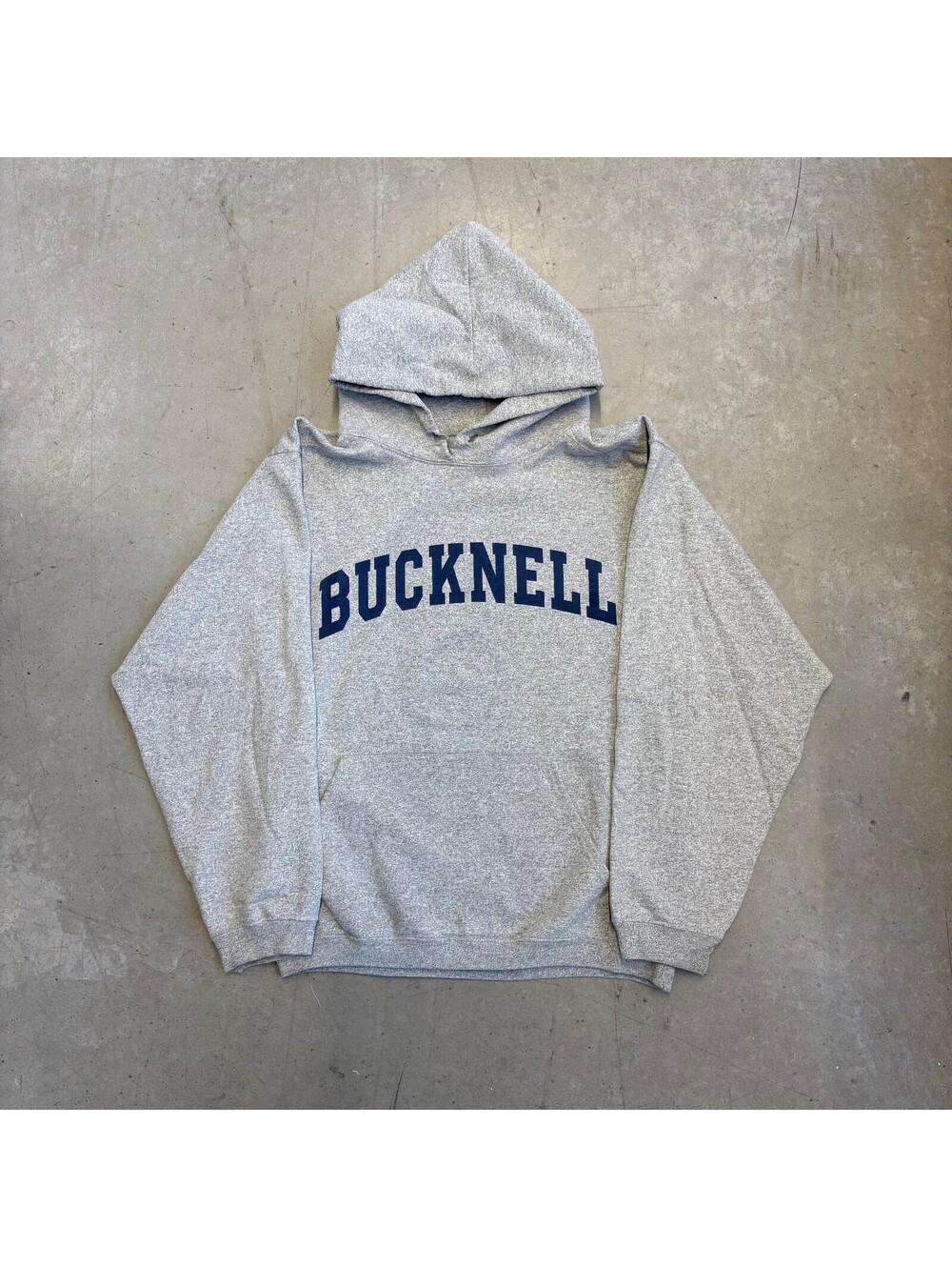 Vintage 2000s Bucknell Spellout Collegiate Hoodie Small Gray